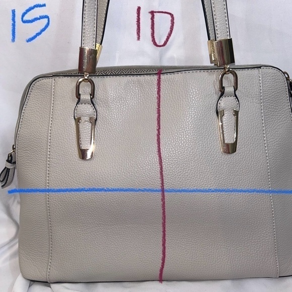 Purse Over the Shoulder Handle Bag Canvas Handbag Zipper Closure Pockets Square - Picture 7 of 9